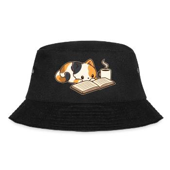 Lesepause mit Kaffee - Bucket Hat - Schwarz - Vorne