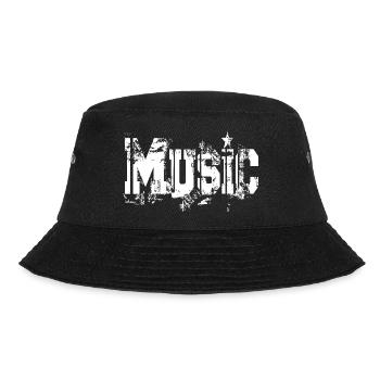 Music Musik Schrift Dance DJ Grunge Retro Party - Bucket Hat - Schwarz - Vorne