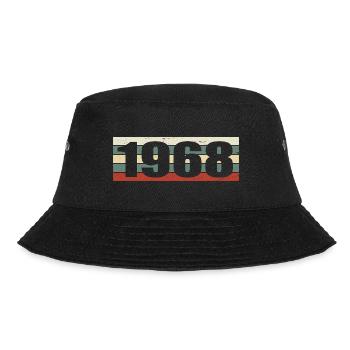 1968 Jahrgang 1968 Geschenk 1968 Geburtstag 1968 - Bucket Hat - Schwarz - Vorne - Lela (165cm)