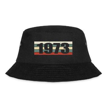 1973 Jahrgang 1973 Geschenk 1973 Geburtstag 1973 - Bucket Hat - Schwarz - Vorne - Lela (165cm)
