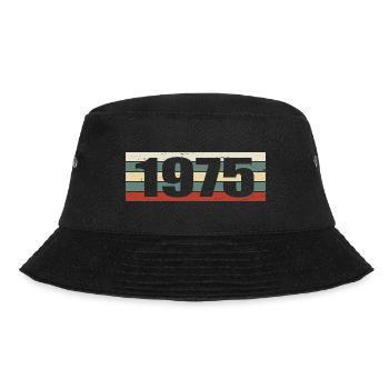 1975 Jahrgang 1975 Geschenk 1975 Geburtstag 1975 - Bucket Hat - Schwarz - Vorne - Lela (165cm)