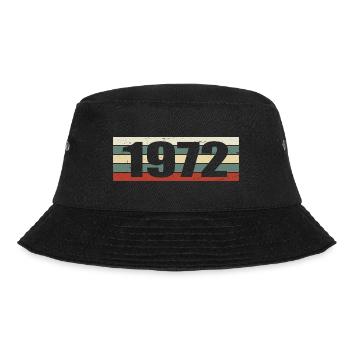 1972 Jahrgang 1972 Geschenk 1972 Geburtstag 1972 - Bucket Hat - Schwarz - Vorne - Lela (165cm)