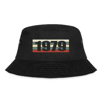 1979 Jahrgang 1979 Geschenk 1979 Geburtstag 1979 - Bucket Hat - Schwarz - Vorne - Lela (165cm)