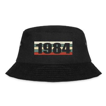 1984 Jahrgang 1984 Geschenk 1984 Geburtstag 1984 - Bucket Hat - Schwarz - Vorne - Lela (165cm)