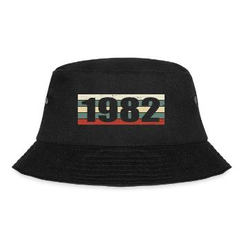 1982 Jahrgang 1982 Geschenk 1982 Geburtstag 1982 - Bucket Hat - Schwarz - Vorne - Lela (165cm)