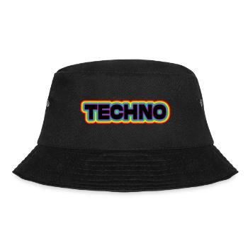Techno Musik LGBTQ Rainbow | Harter Dark Acid Techno - Bucket Hat - Schwarz - Vorne - Lela (165cm)