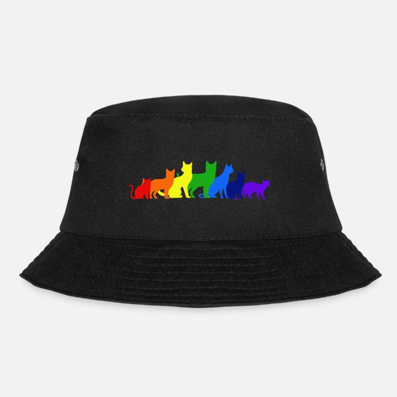 Regenbogen der Katzen - Bucket Hat - Schwarz