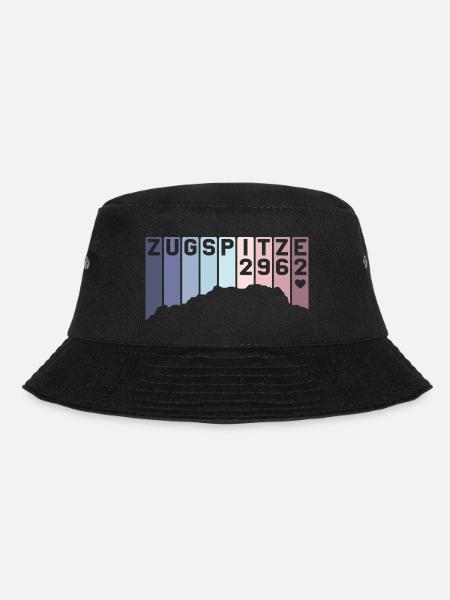 Zugspitze 2962 Garmisch Partenkirchen Bayern Retro - Bucket Hat - Schwarz