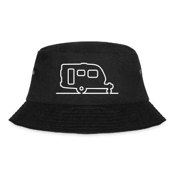 Caravan - Contour - White - Bucket Hat - black - Front - Lela (165cm)