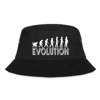 Evolution of man - For men with belly in white - Bucket Hat - black - Front - Lela (165cm)