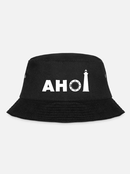 Behind the lighthouse it's "Ahoy" - Bucket Hat - black