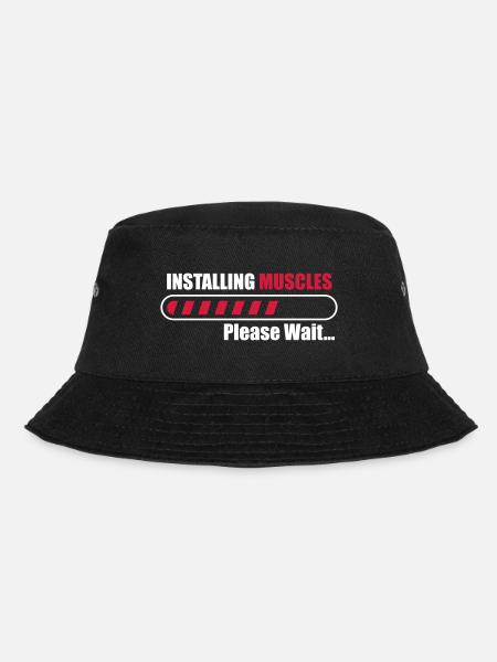 Installing muscles Bodybuilding gym fitness - Bucket Hat - black