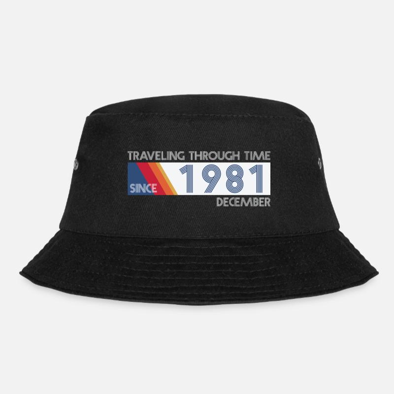Funny Zeitreise Geburtstags Design December 1981 - Bucket Hat - Schwarz