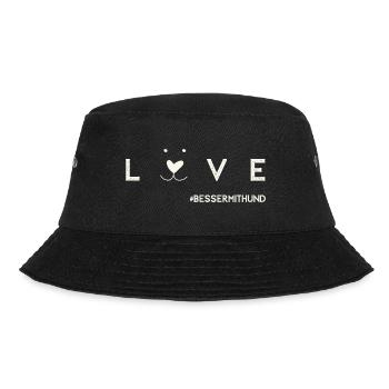 besser mit Hund - Bucket Hat - Schwarz - Vorne - Lela (165cm)