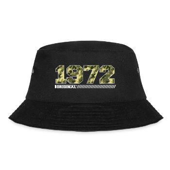 1972 Anniversary Gift Vintage 1972 Army - Bucket Hat - black - Front - Lela (165cm)