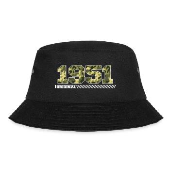 1951 Jubiläumsgeschenk Jahrgang 1951 Armee - Bucket Hat - Schwarz - Vorne - Lela (165cm)