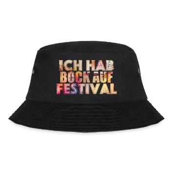 Ich hab Bock auf Festival - Bucket Hat - Schwarz - Vorne - Lela (165cm)