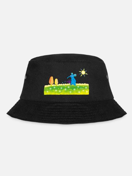 blauer Elefant - Bucket Hat - Schwarz