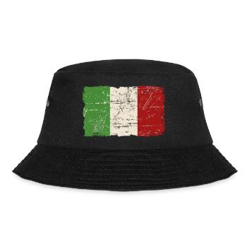 Italy Flag - Vintage Look - Bucket Hat - Schwarz - Vorne - Lela (165cm)