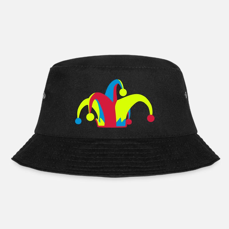 Gauklermütze, Gaukler, Karneval - Bucket Hat - Schwarz