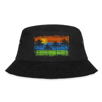 Palms & Stripes - Bucket Hat - black - Front - Lela (165cm)