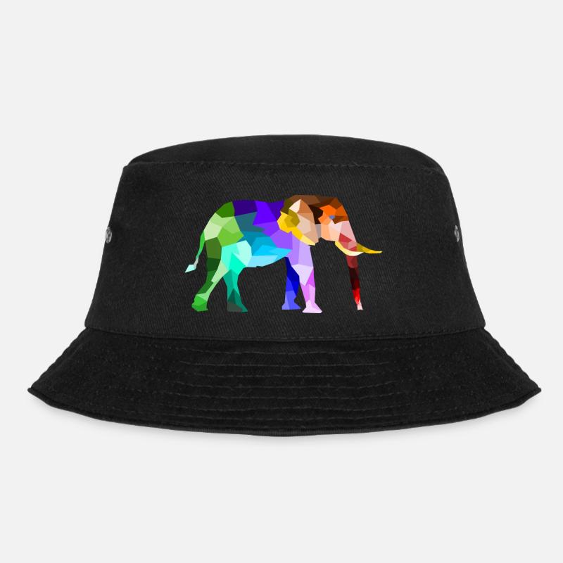 Bunter Regenbogen Elefant Geschenk Tiere - Bucket Hat - Schwarz
