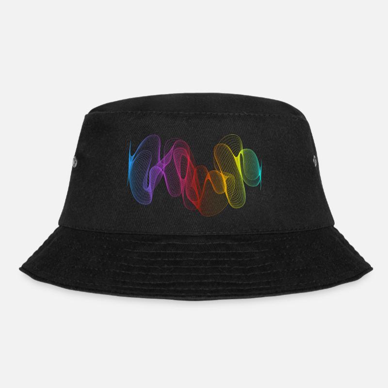 Abstract Lines Design 02 - Bucket Hat - black
