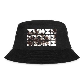 Vintage Palm Pattern - Bucket Hat - black - Front - Lela (165cm)