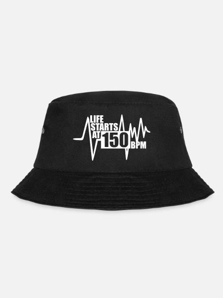 Life starts at 150 BPM - Bucket Hat - black