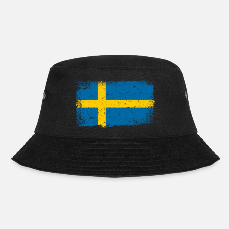 Schweden Flagge - Bucket Hat - Schwarz