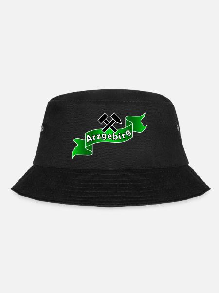 Erzgebirge Logo mit Hammer und Schlägel, Arzgebirg - Bucket Hat - Schwarz