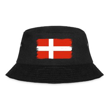Denmark Flag BrushStrokes Copenhagen Used Look - Bucket Hat - black - Front - Lela (165cm)
