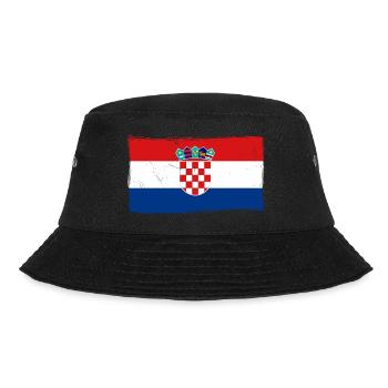 Croatia Flag Vintage Croatian Flag Used Look - Bucket Hat - black - Front - Lela (165cm)