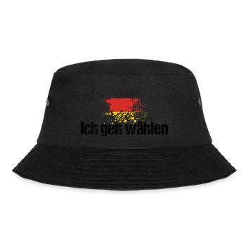 ich geh wählen - Bucket Hat - Schwarz - Vorne - Lela (165cm)