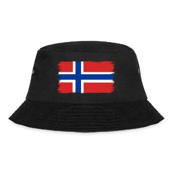 Norwegen Flagge Skandinavien Norwegische Fahne - Bucket Hat - Schwarz - Vorne - Lela (165cm)