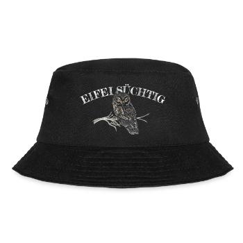 Eifelsüchtig - Eule - für dunkle Shirts - Bucket Hat - Schwarz - Vorne - Lela (165cm)