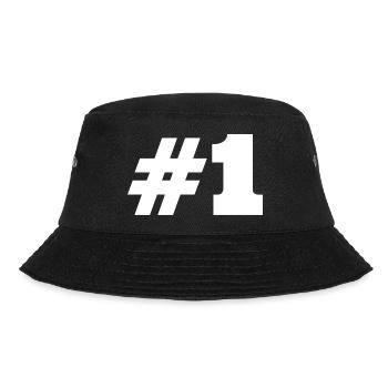 #1 Nummer 1 - Bucket Hat - Schwarz - Vorne - Lela (165cm)
