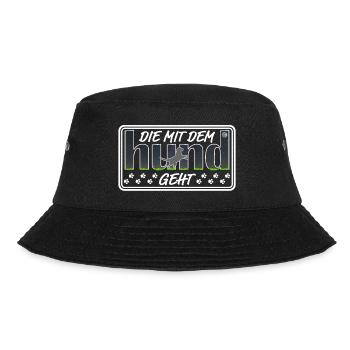 Die mit dem Hund geht | Hundebesitzerin Hundeshirt - Bucket Hat - Schwarz - Vorne - Lela (165cm)