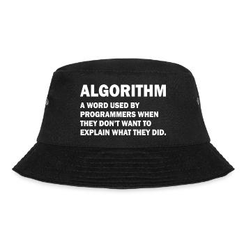 Algorithm Admin Informatik Nerd Programming - Bucket Hat - Schwarz - Vorne - Lela (165cm)