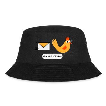 Mail Chicken Email Huhn Hahn Küken Henne Post - Bucket Hat - Schwarz - Vorne - Lela (165cm)