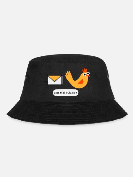 Mail Chicken Email Huhn Hahn Küken Henne Post - Bucket Hat - Schwarz