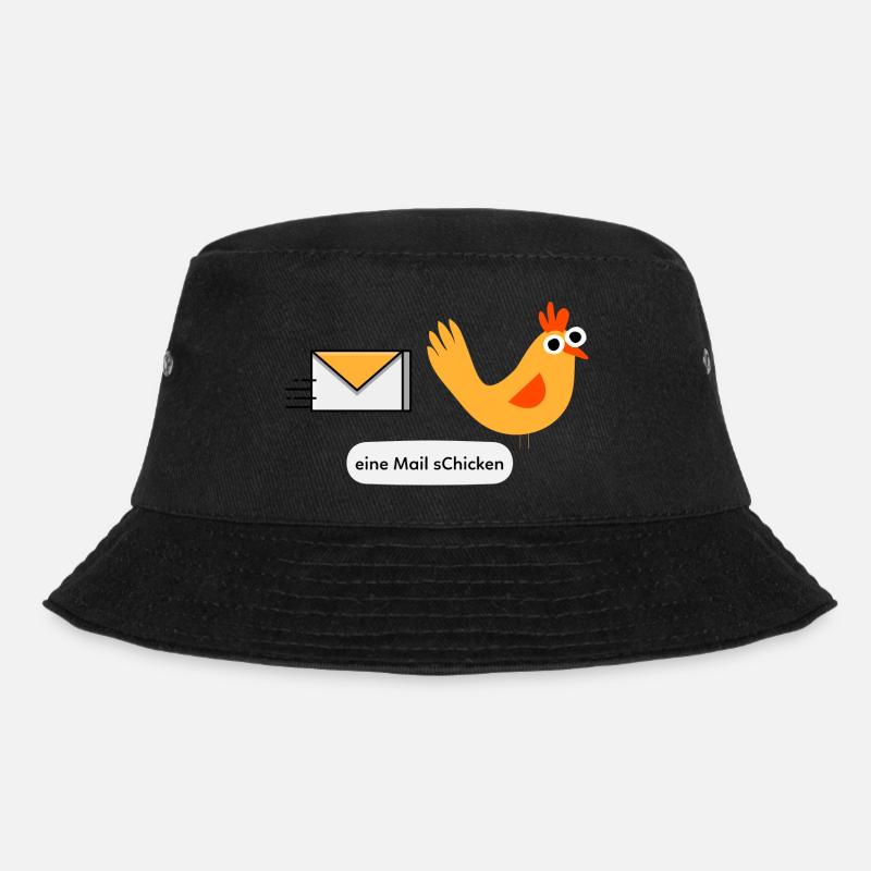 Mail Chicken Email Huhn Hahn Küken Henne Post - Bucket Hat - Schwarz
