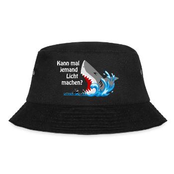 kann mal jemand Licht machen, Geschenk, Idee - Bucket Hat - Schwarz - Vorne - Lela (165cm)