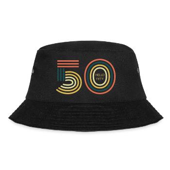 hello 50. 50th birthday - Bucket Hat - black - Front - Lela (165cm)
