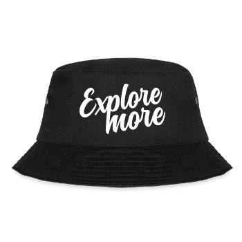 Entdecken Sie mehr, Outdoor, Wildlife Text Zitat - Bucket Hat - Schwarz - Vorne - Lela (165cm)