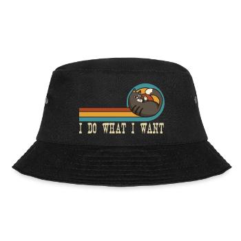 Cat saying funny - Bucket Hat - black - Front - Lela (165cm)