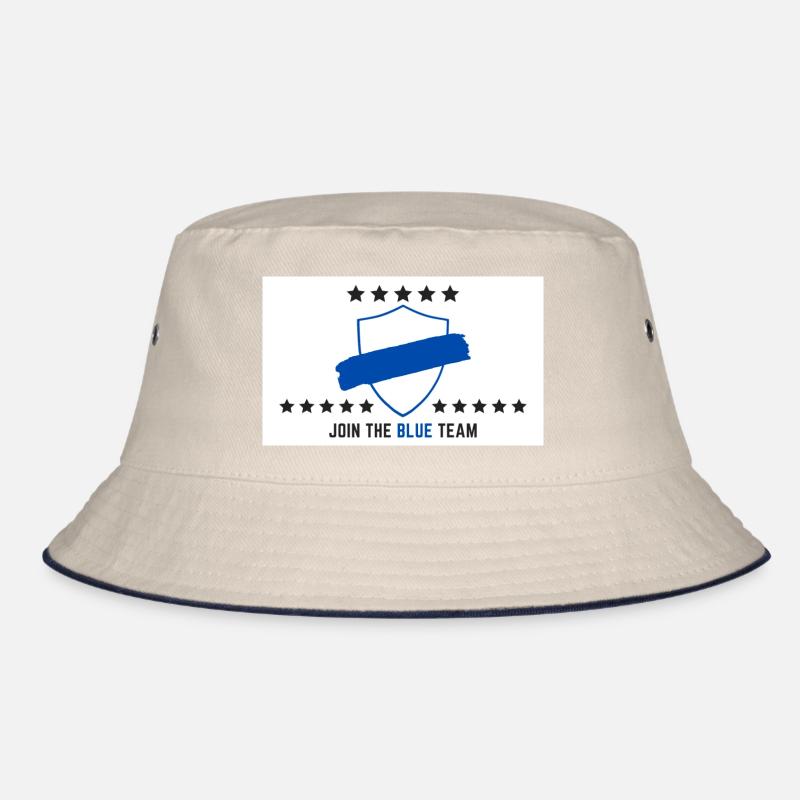 JOIN THE BLUE TEAM // WHITE VERSION Bucket Hat