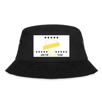 JOIN THE YELLOW TEAM // WHITE VERSION - Bucket Hat - Schwarz - Vorne - Lela (165cm)