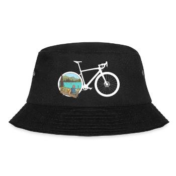 Gravel Bike Hike Rennrad Fahrrad lustiges Geschenk - Bucket Hat - Schwarz - Vorne - Lela (165cm)