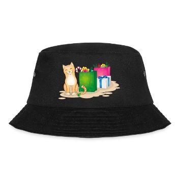 Weihnachtskatze - Bucket Hat - Schwarz - Vorne - Lela (165cm)